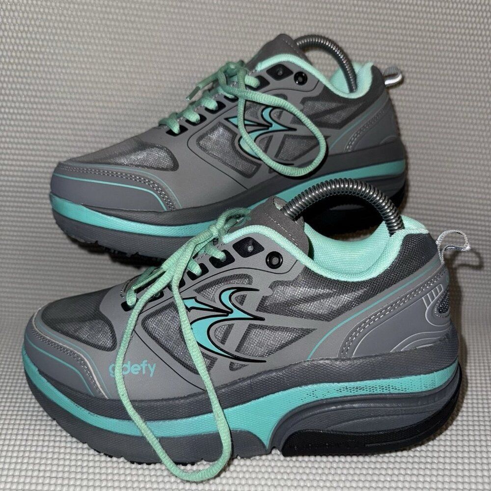 Gravity Defyer G-Defy Ion Gray/Teal Athletic Waking Comfort Sneakers Womens Sz 8